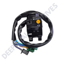 HBS - LH - WITH LIGHT, DIPPER, HORN, INDICATOR & HORIZONTAL DECOMPRESSION CHOKE - WITH 4 PIN GREEN FEMALE, 4 PIN BLACK FEMALE, 2 PIN GREEN FEMALE COUPLERS, 2 WIRE BULLETS